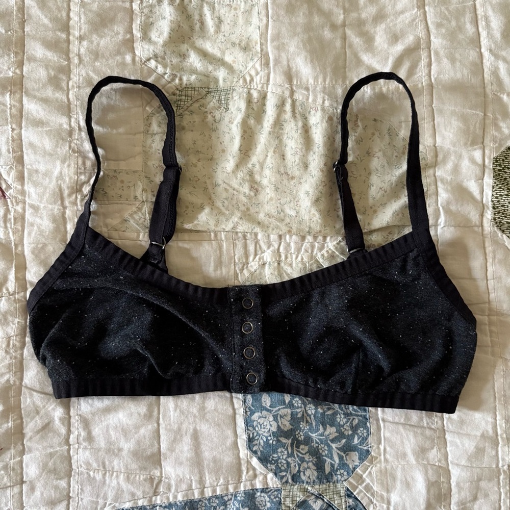Out From Under Urban Outfitters Saturn Henley Gray Flecked Bralette Size Medium